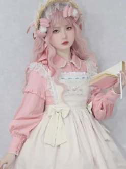 Robe Mignonne Lolita Robe À Manches Longues En Polyester