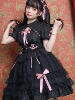 Robe Mignonne Lolita Robe À Manches Courtes Style Chinois