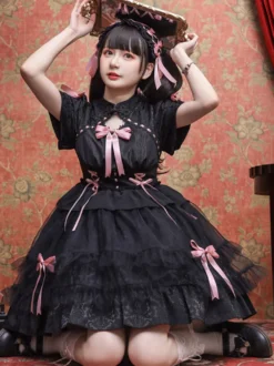 Robe Mignonne Lolita Robe À Manches Courtes Style Chinois