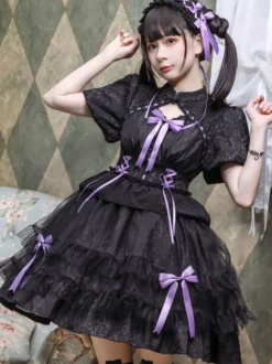 Robe Mignonne Lolita Robe À Manches Courtes Style Chinois