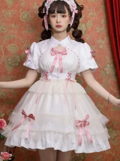Robe Mignonne Lolita Robe À Manches Courtes Style Chinois