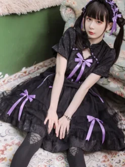Robe Mignonne Lolita Robe À Manches Courtes Style Chinois