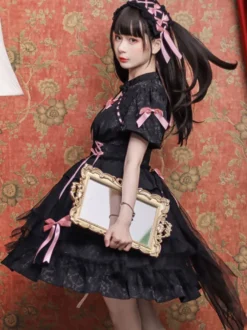 Robe Mignonne Lolita Robe À Manches Courtes Style Chinois