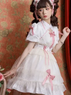 Robe Mignonne Lolita Robe À Manches Courtes Style Chinois