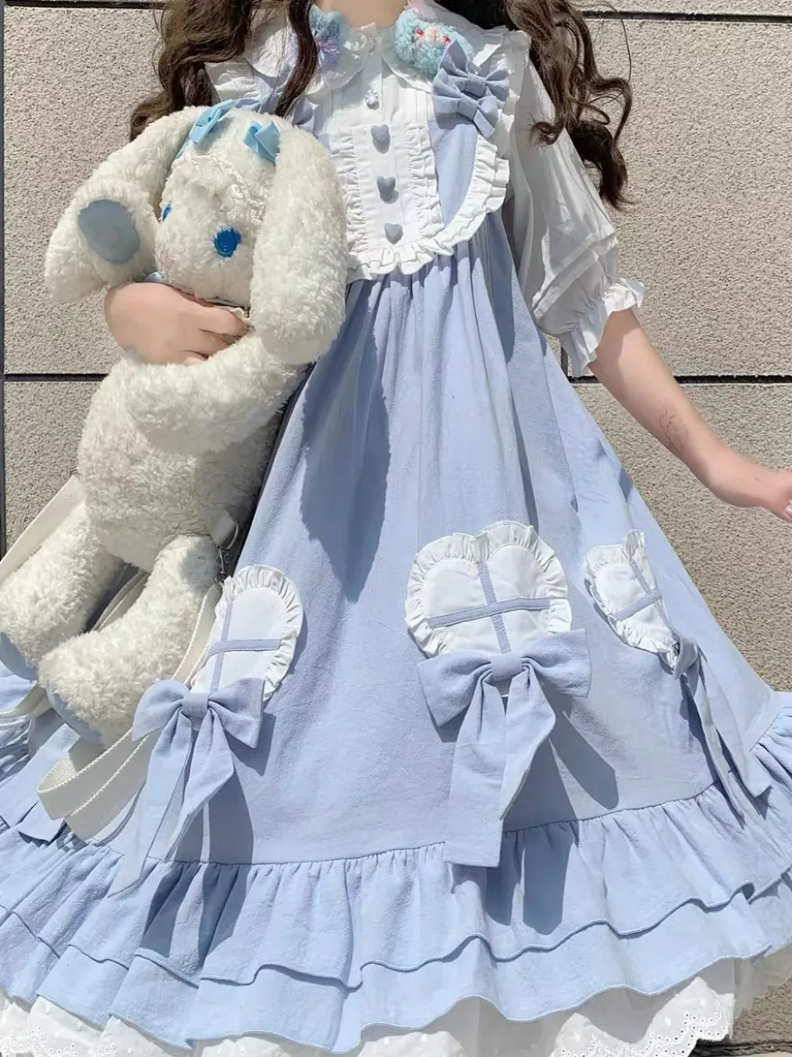 Robe Mignonne Lolita Robe Sans Manches En Polyester
