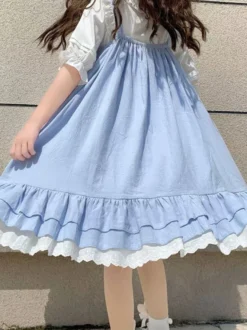 Robe Mignonne Lolita Robe Sans Manches En Polyester