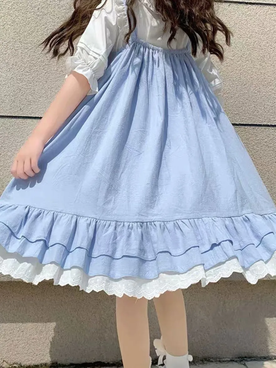 Robe Mignonne Lolita Robe Sans Manches En Polyester
