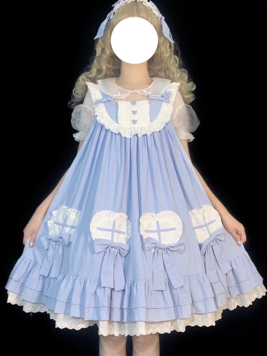 Robe Mignonne Lolita Robe Sans Manches En Polyester