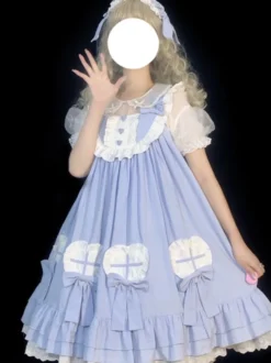 Robe Mignonne Lolita Robe Sans Manches En Polyester