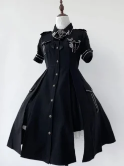 Robe militaire Lolita uniforme Lolita armée manches courtes une pièce