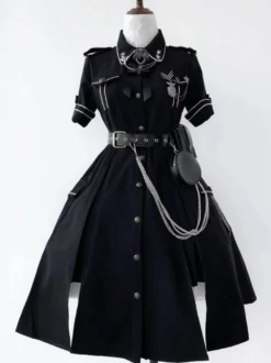 Robe militaire Lolita uniforme Lolita armée manches courtes une pièce