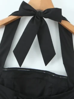 Robe mini dos nu noire à col carré et ligne A robe de soirée d'anniversaire sexy pour femmes 2026