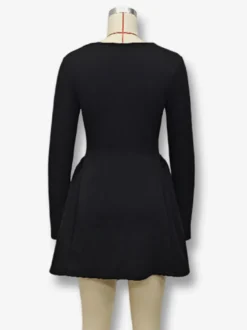 Robe mini sexy à manches longues et coupe trapèze pour femme 2026
