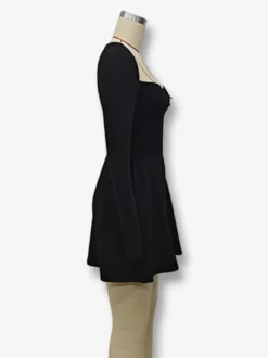 Robe mini sexy à manches longues et coupe trapèze pour femme 2026