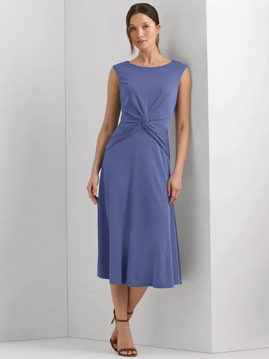 Robe mère à col bijou sans manches courte plissée robes d'invitées de mariage