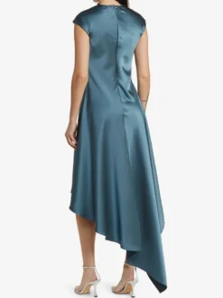 Robe mère de la mariée col haut sans manches ligne a plissée longueur aux genoux robes d'invitées pour mariage