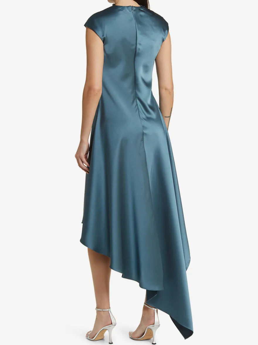Robe mère de la mariée col haut sans manches ligne a plissée longueur aux genoux robes d'invitées pour mariage