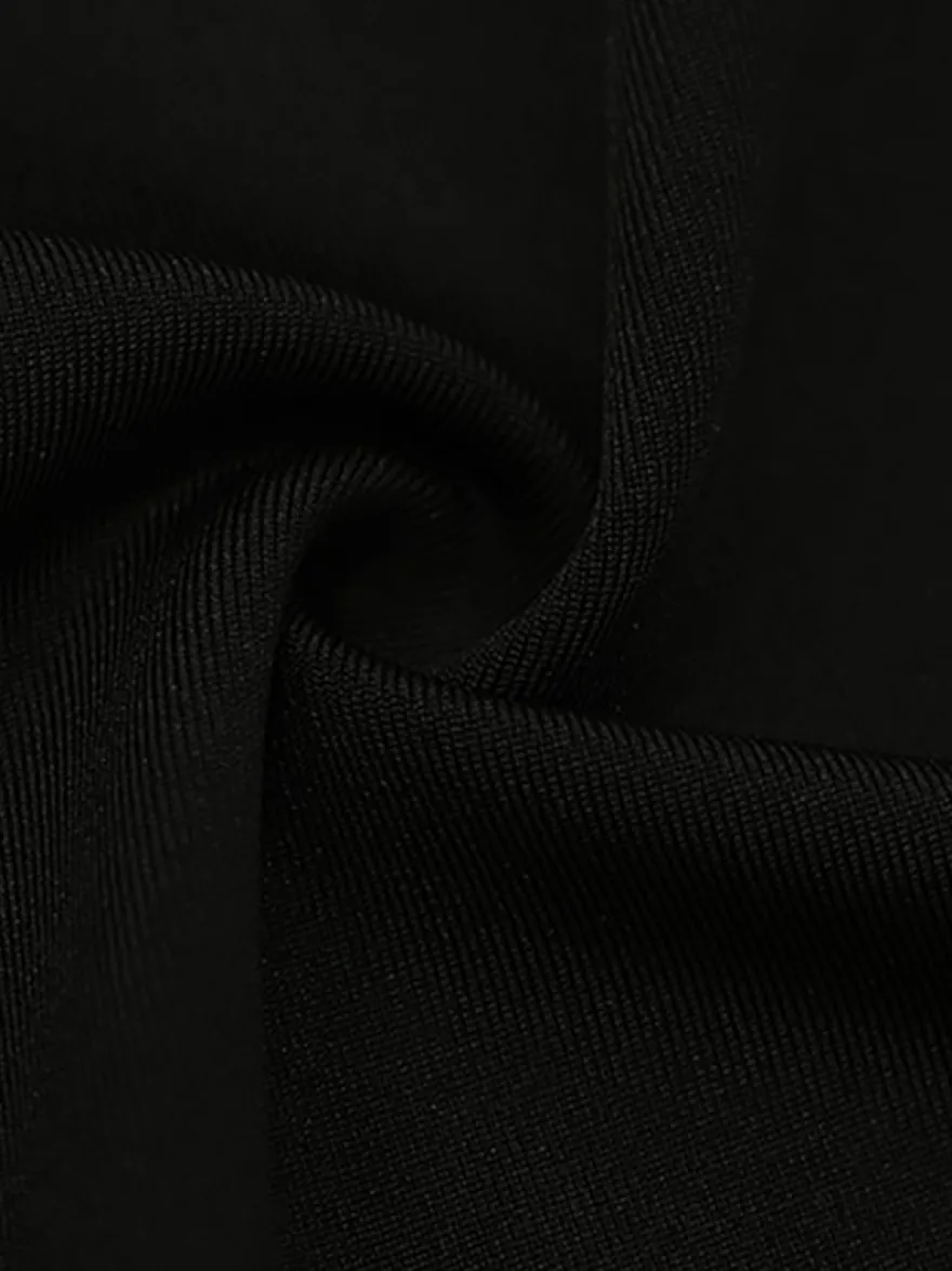 Robe nuisette à bordure en dentelle pour femme - Robe moulante mini noire sans manches style années 2000 - Tenue de soirée estivale 2026