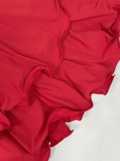 Robe rouge chic mini dos nu plissée à lacets sans manches et col en V pour une soirée en amoureux