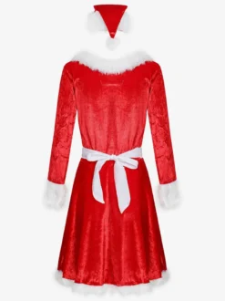 Robe rouge de Noël Déguisement femmes Costumes de vacances de Noël