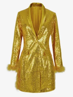 Robe rétro vintage des années 1980 blazer paillettes soirée bal masqué enterrement de vie de jeune fille pour femme