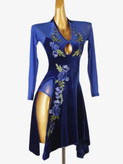 Robes De Danse Latine Bleu Royal Femmes Costume De Danse Pour Danseuse Latine