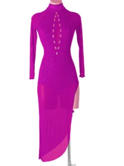Robes de danse latine Dark Navy Sthingestones Bodyconn Sexy Sexy Polyester Robe Dancing Wear