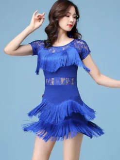 Robes de danse latine robe de femme frange en dentelle vêtements de danse Déguisements Halloween