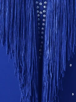 Robes de danse latine Robe en polyester de femmes bleues et robin sexy