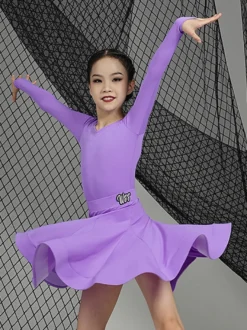 Robes de danse latine robe en Polyester fille verte Costume de danse de danseuse latine Sexy