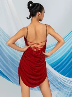 Robes de danse latine robe verte pour femmes robe Sexy en Polyester Costume de danse