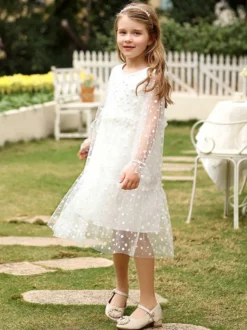 Robes de demoiselle d'honneur de mariage belles robes de soirée pour enfants robe de demoiselle d'honneur de mariage robes de demoiselle d'honneur à manches longues en dentelle