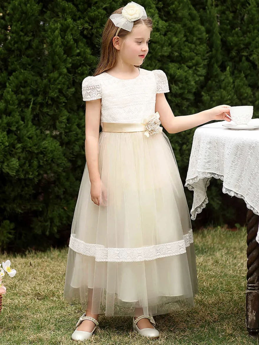 Robes de demoiselle d'honneur pour mariage robes de demoiselle d'honneur robes de soirée manches courtes ceinture à fleurs