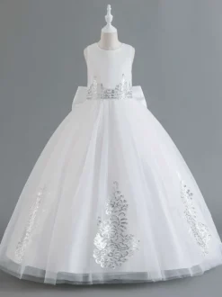 Robes de demoiselle d'honneur en tissu satiné vert sans manches col bijou robes de demoiselle d'honneur