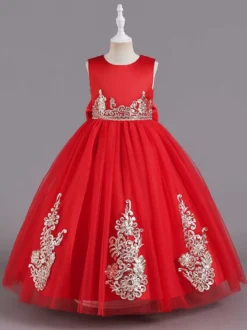 Robes de demoiselle d'honneur en tissu satiné vert sans manches col bijou robes de demoiselle d'honneur