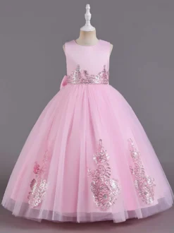 Robes de demoiselle d'honneur en tissu satiné vert sans manches col bijou robes de demoiselle d'honneur