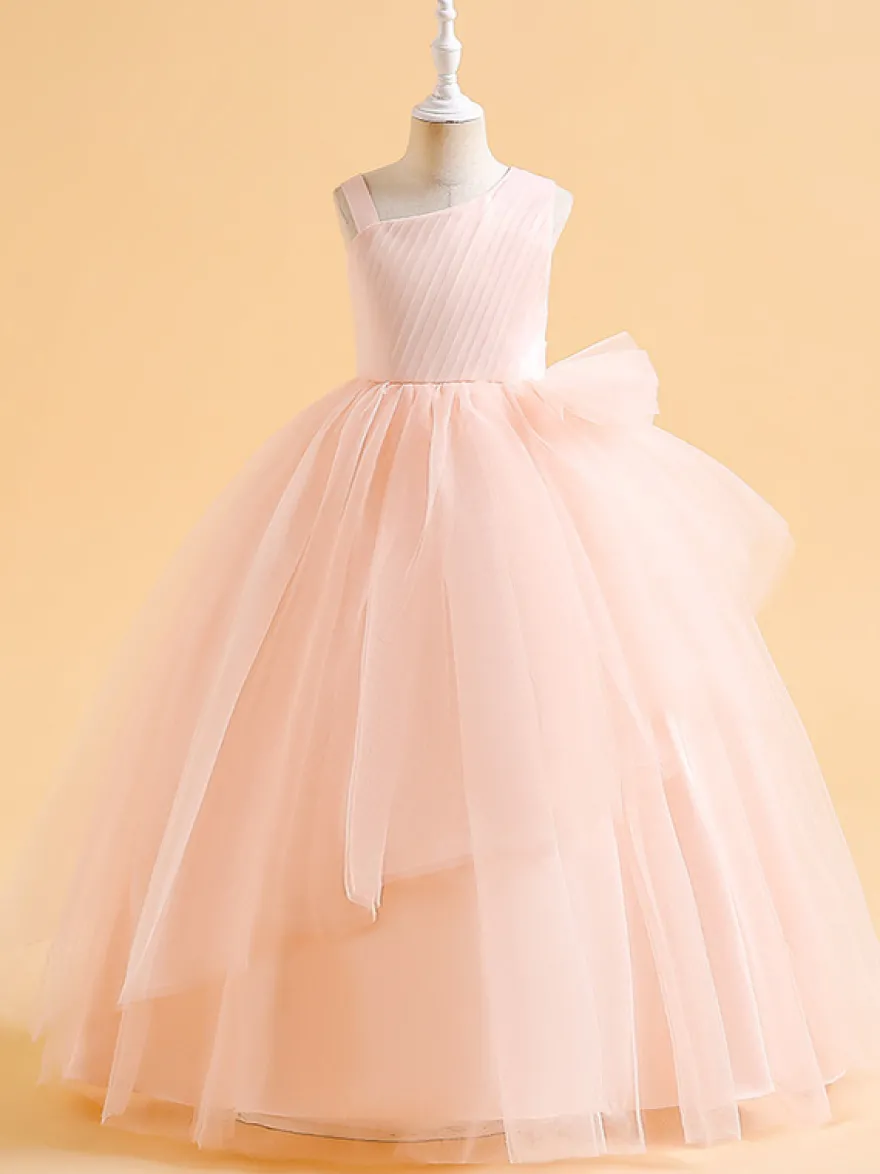 Robes de demoiselle d'honneur vertes de Noël en tulle sans manches avec décolleté conçu
