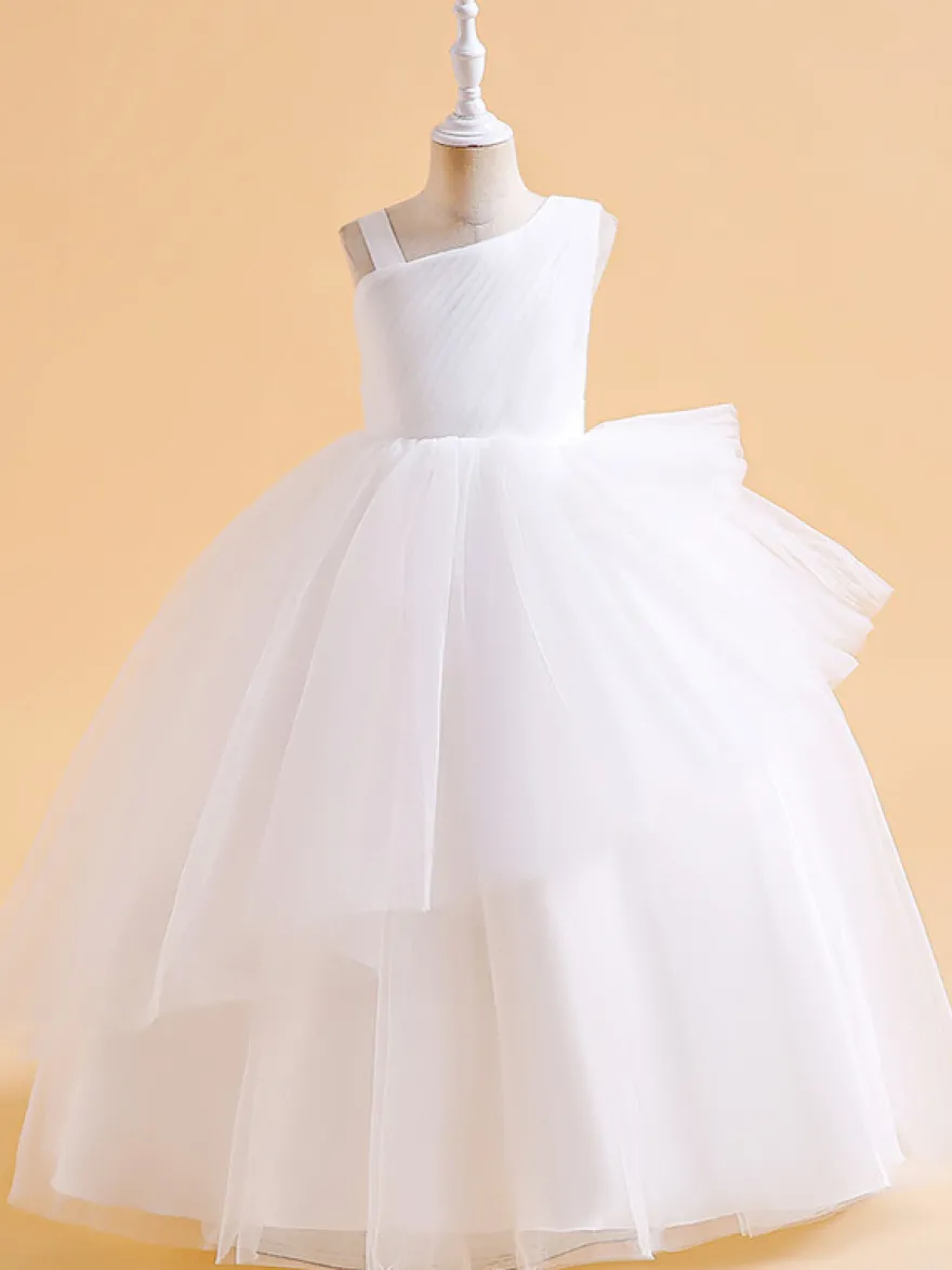 Robes de demoiselle d'honneur vertes de Noël en tulle sans manches avec décolleté conçu