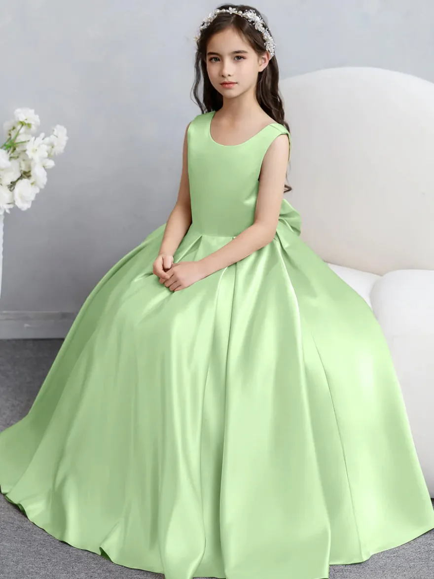 Robes de demoiselle d'honneur de mariage Robes d'occasion spéciale Champagne Arcs sans manches