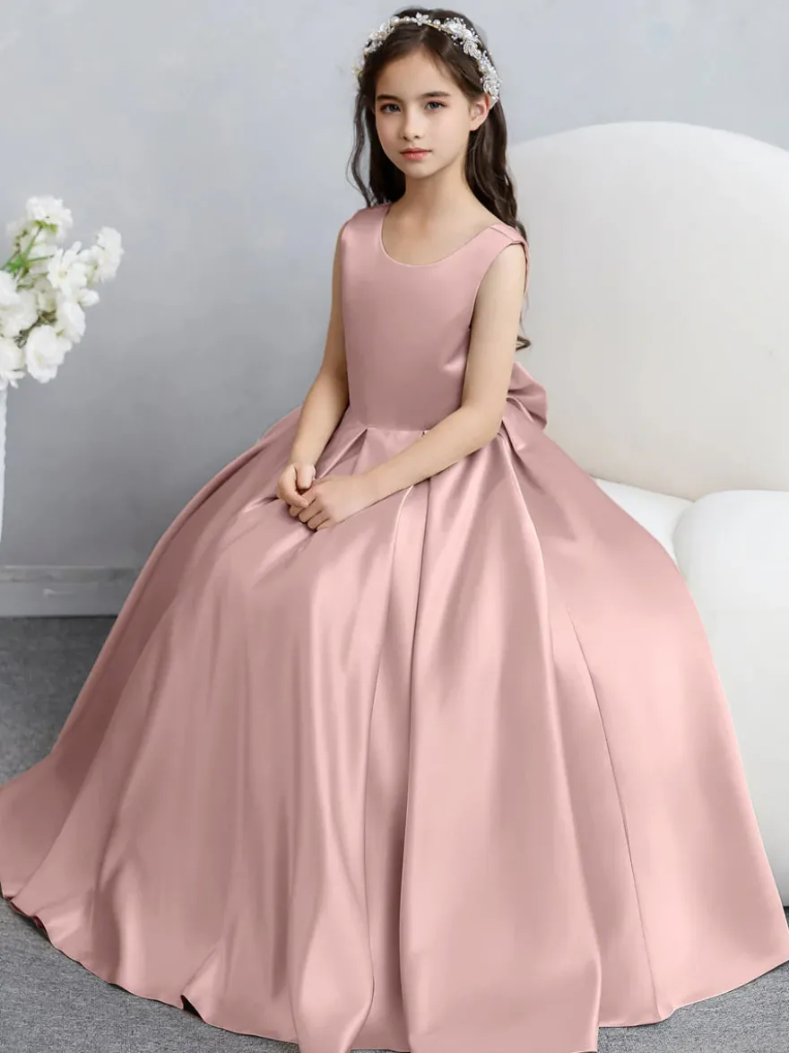 Robes de demoiselle d'honneur de mariage Robes d'occasion spéciale Champagne Arcs sans manches