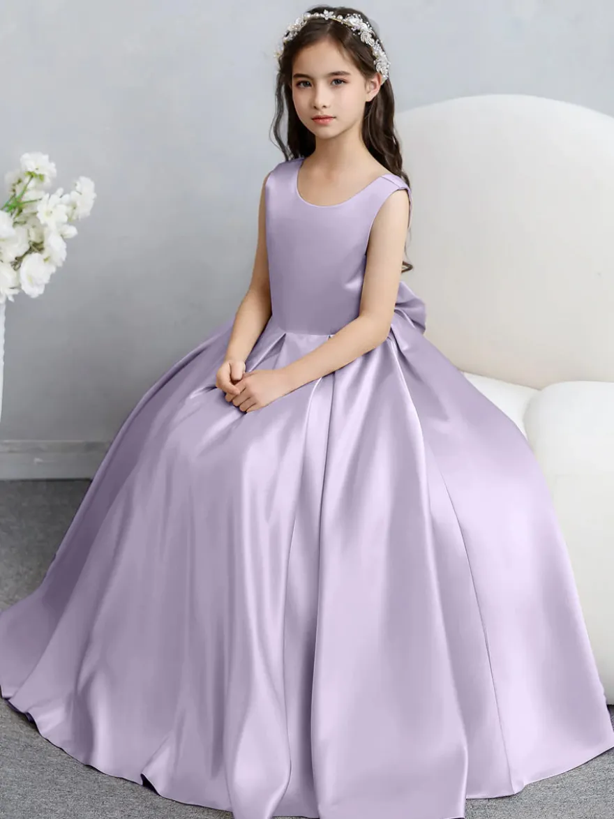 Robes de demoiselle d'honneur de mariage Robes d'occasion spéciale Champagne Arcs sans manches