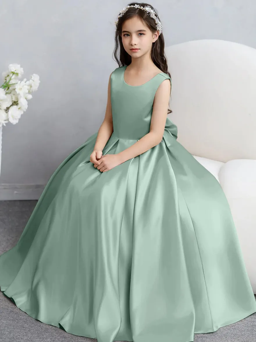 Robes de demoiselle d'honneur de mariage Robes d'occasion spéciale Champagne Arcs sans manches
