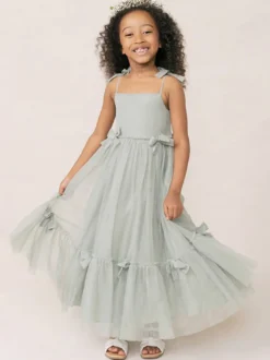 Robes de fille de fleur blanche Organza rose doux sans manches col bijou robes de fille de fleur