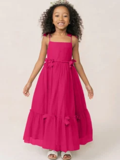 Robes de fille de fleur blanche Organza rose doux sans manches col bijou robes de fille de fleur