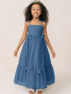 Robes de fille de fleur blanche Organza rose doux sans manches col bijou robes de fille de fleur