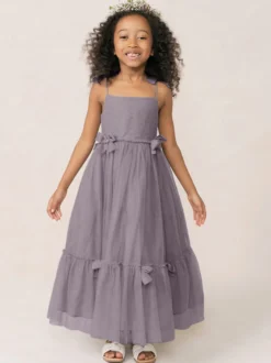 Robes de fille de fleur blanche Organza rose doux sans manches col bijou robes de fille de fleur