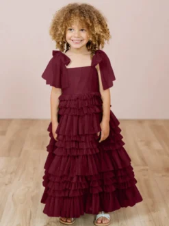 Robes de fille de fleur blanche Blush rose Tulle sans manches bijou cou robes de fille de fleur