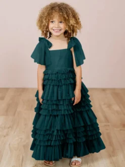 Robes de fille de fleur blanche Blush rose Tulle sans manches bijou cou robes de fille de fleur