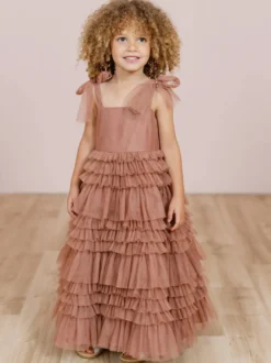 Robes de fille de fleur blanche Blush rose Tulle sans manches bijou cou robes de fille de fleur