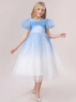 Robes de fille de fleur blanche robes d'occasion spéciale paillettes roses manches courtes col bijou robes de fille de fleur